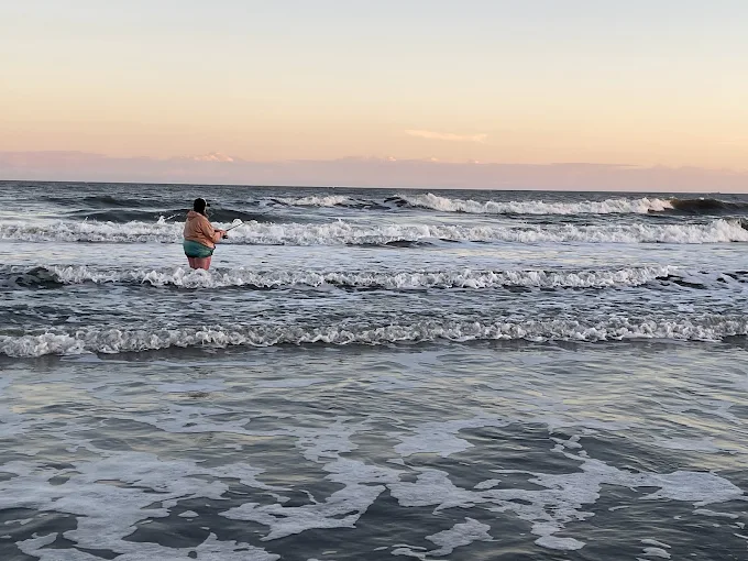 Swimming nearby reflects beach activity supported by Charleston Fishing Rentals and fishing gear rentals Charleston SC.