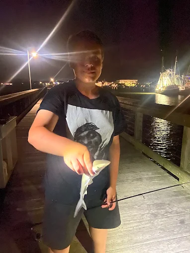 A dock catch reflects fishing tackle rental Charleston SC from Charleston Fishing Rentals.