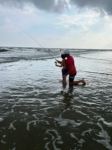 Fishing in shallow water is supported by surf fishing gear rental Charleston from Charleston Fishing Rentals.