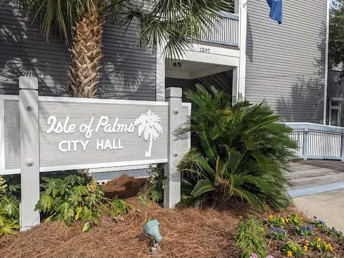 In front of Isle of Palms City Hall, Charleston Fishing Rentals supports fishing gear rentals Charleston SC.